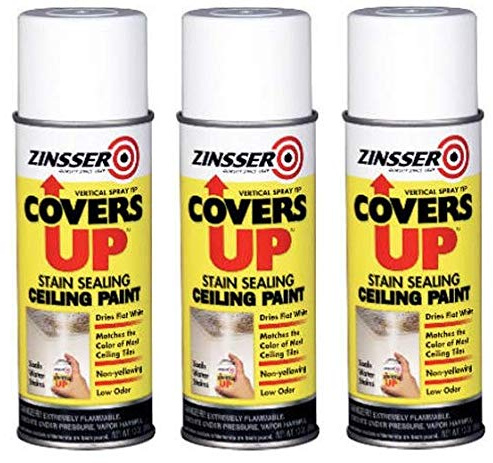 Zinnser 03688 Covers Up Stain Sealing Ceiling Paint, White, 13 Ounce (Pack of 6)