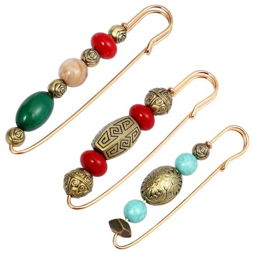 PRETYZOOM Vintage Broschen Sicherheitsnadeln Dekorative Kragen Sicherheitsnadel Große Anstecknadeln Perlen Brosche Strickjacke Pullover Stifte Brustnadeln Kleidung für Frauen Hochzeit