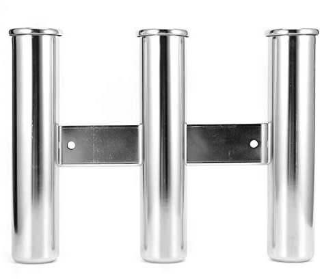 Aramox Boat Fishing Rod Holder,3 Tube Stainless Steel Fishing Rod Rack Marine Yacht Boat Hardware Accessory