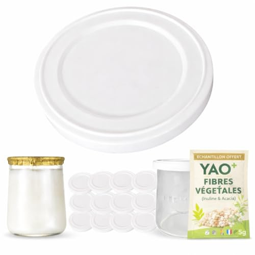 12 coperchi vasetti per yogurt compatibili con agricoltori e barattoli special-days - diametro 70 mm - capsula per la ripresa grande vaso di vetro del mercato made in France (set di 12)