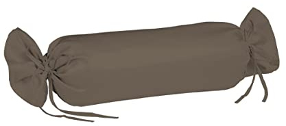 sleepling Satin Kissenbezug, Kissenhülle Nackenrolle aus 100% seidig weicher Baumwolle, Bezug Zierkissen, 60 Grad, Ökotex 100, Made in EU, 15 x 40 cm, grau