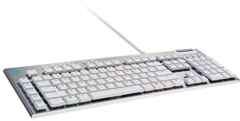 Logitech G815 LIGHTSYNC RGB Mechanical Gaming Keyboard with Low Profile GL Tactile Key Switch, 5 programmable G-Keys,USB Passthrough, Dedicated Media Control, Black and White colorways