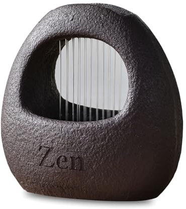 Zen Light Cesta Zimmerbrunnen mit farbenfrohem, leuchtendem Regenvorhang, entspannende Zen-Ambiente-Dekoration, dekorativer Tischbrunnen, ungewöhnliche Geschenkidee, Höhe 23 cm