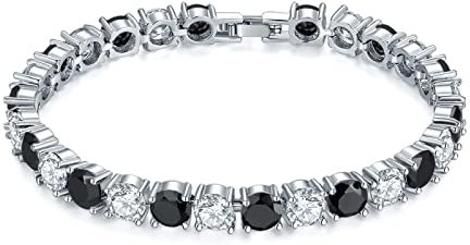 LuisFranklin Armband Damen Armbänder Geschenk Frauen Bijouterie Trendy Luxury 6Mm 18Cm Länge Luxus Rot Schwarz Tennis Armband Armreif Für Frauen Hochzeitsgeschenk Schmuck Schwarz