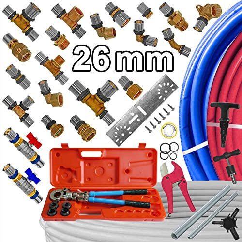 26mm alle 26er Press-Fittings für Mehrschichtverbundrohr - Halbe Verschraubung mit IG 26x3,0mm - 1 Zoll