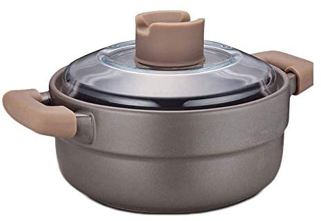 OQHAIR Pentole per casseruola Pentola in Pietra di Alta qualità con Coperchio in Vetro Pentole per Forno AntiGraffio Calore Uniforme