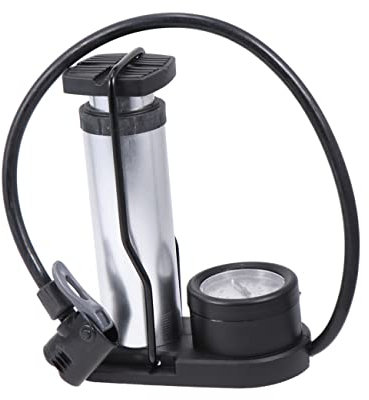 INOOMP Mini-Fahrrad-standpumpe Tragbare Hochdruck-fußpumpe Reifenpumpe Mit Manometer Silber Kompatibel Mit Us-amerikanischen Und Französischen Ventilen Geeignet Für Fahrräder