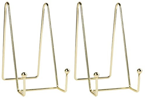 Ciieeo 2pcs Book Display Iron Bracket Plate Photo Display Rack Shelf Accessories for Rose Gold Office Decor Picture Stands and Book Shelf Accessories