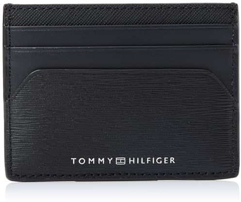Tommy Hilfiger Men TH PLAQUE CC HOLDER, Black, One Size