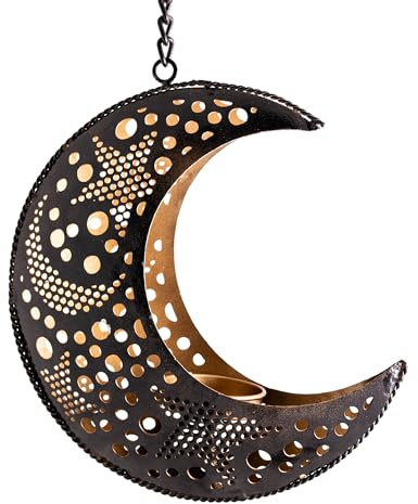 NKlaus Teelichthalter für Kerzen Eisen, 18x15cm; 18 cm; 15 cm, 2 Stück | Mond