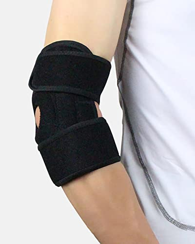 OHaGin Atmungsaktive Neopren-Ellenbogenbandage, verstellbare Federunterstützung, Ellenbogenschützer, Sport-Armband zum Schutz vor Gelenkverstauchungen