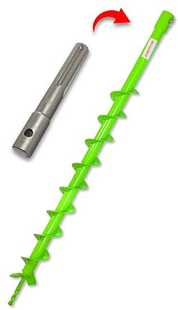 WERHE Coclea di terra per macchina perforatrice con adattatore SDS Max ⌀50 mm, lunghezza 80 cm - Coclea per pozzi, impianto di alberi, coclea per fori di terra, coclea per pali