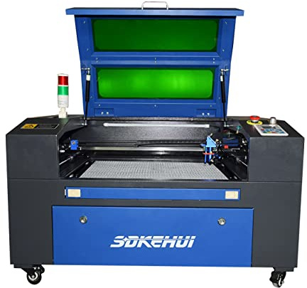 otmechl 60W CO2 Laser Graviermaschine Laserschneiden Autofokus Lasergravierer Engraver 600x400mm, Lightburn-kompatibel, Duale Gravurplattformen