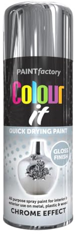 AlezyB - Chrome Effect 400ml All Purpose Spray Paint | Use on Metal, Wood, Plastic and Multipurpose Aerosol Professional Quality Perfect Finish, for Interior Exterior and Excellent Coverage