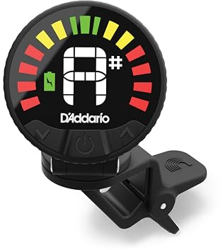 D'Addario Nexxus 360 Wiederaufladbares Cello- & Bass-Stimmgerät – Clip-On-Stimmgerät für Cello & Bass – Automatische Abschaltung – Einstellbares Vollfarb-LED-Display