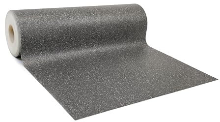 GIURI TESSUTI - Pavimento in PVC - Rivestimento per superfici in Vinile Impermeabile con texture Antiscivolo e supporto in Schiuma ad Alta Resilienza (AL METRO, GRIT SLATE)