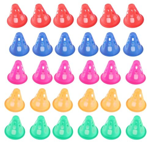 Ghzste 3-Zoll-Kunststoff-Slalom-Kegel, Inline-Rollschuh-Kegel, Stapelbecher mit Löchern, Sport-Trainingshütchen für Skaten, Fußball, Basketball, Indoor-Outdoor-Spiele