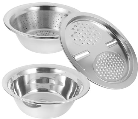 SECFOU 3piezas Utensilios De Cocina Inoxidable Cortador De Verduras y Frutas Ranuras Para Rallar y Cortar Diseño Ergonómico