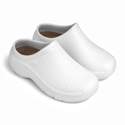 CHILLIFE Zoccoli Sanitari da Lavoro, Ospedale, Giardino, Cucina, Scarpe Donna, Punta Chiusa, Fabbricato in Portogallo, bianco, 37 EU