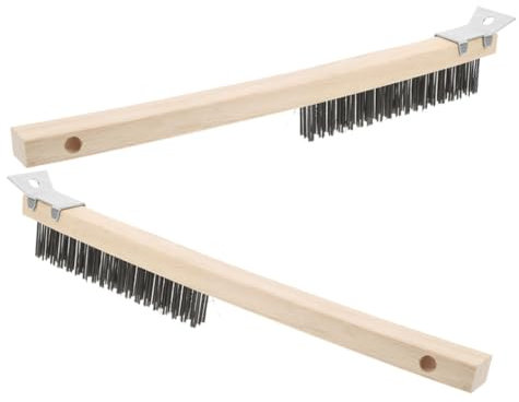 Ciieeo 2pcs Pizza Stone Cleaner Brush Heavy Duty Handle Oven Brush Replacement Head for Pizza Oven Accessories