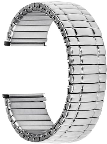 CKAKZTPTEV Uhr Elastische Feder Elastisches Uhrenarmband Elastisches Metall Elastisches Armband Vintage Uhrenkette(Silver,14mm)