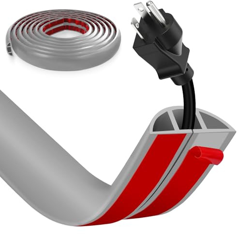 Passe Cable Sol Cache Fil Électrique Auto-Adhésif 1M - Petit Canal de Câble Flexible en PVC pour Bureau, Maison, Concert - Protection des Fils et Prévention des Trébuchements