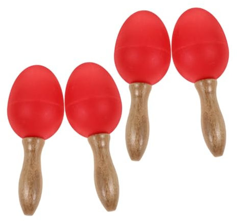 Abaodam 2paare Junge Mädchen Maracas Aus Holz Musikalische Rasseln Für Kreative Entfaltung Und Rhythmuserfahrung Für Kindergärten Schulen Und Zuhause Kindgerechtes Design Lebhaftem