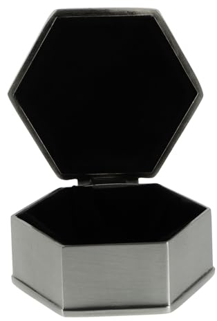 Healvian Scatola Portaoggetti Esagonale in Metallo Portagioielli Vintage Contenitore Per Organizer Da Tavolo in Metallo Scatola Portaanello Per