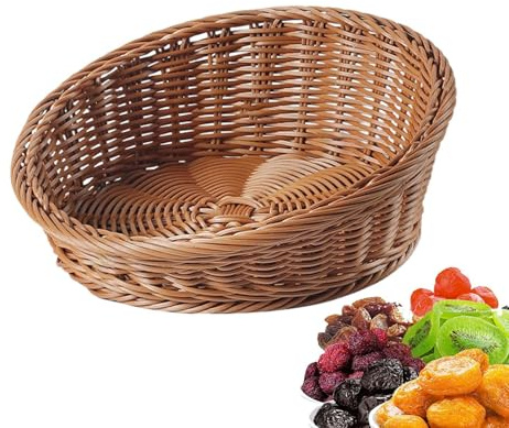 Cesta de tela inclinada: pantalla, mesa, organizador | tela de cesta con diseño angular, canasta versátil para almacenar frutas de pan con dulces para pasteles de aperitivos dulces en la cocina o