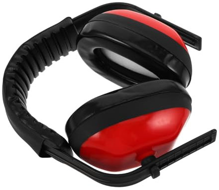 Cabilock Orejeras De Seguridad Cancelación De Ruido, Orejeras Ajustables Para Protección Auditiva, Acolchadas y Resistentes, Ideales Para Estudio, Sueño y Uso Prolongado, Color Rojo