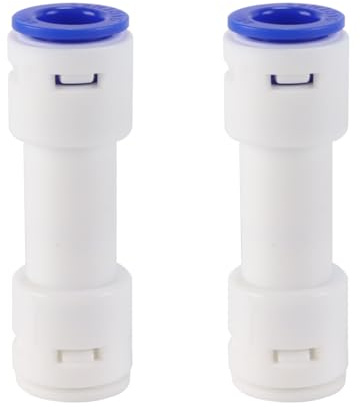 Enwye 2 Stück 3/8 Zoll Rückschlagventil Push-to-Connect-Armaturen Schnellanschluss-Armaturen Wasserleitungsadapter Wasserrohrverbinder Einweg-Rückschlagventil 3/8 Zoll
