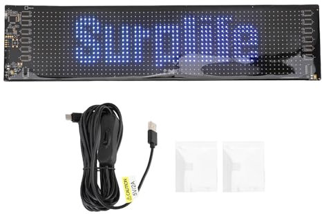 Jectse LED -Lichtschilder für Auto, 64x16 Programmierbares Flexibles LED -Schild, Bluetooth -App -Steuerung, Benutzerdefinierte Textmusteranimation, Regensicheres Programmierbares