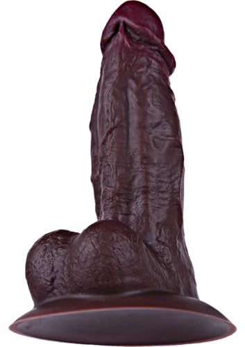 Piccolo dildo realistico con diametro di 3,7 cm, grazioso dildo nero per principianti da 13 cm, con ampia ventosa, pene anale in silicone e stimolatore del punto G per donne, uomini e principianti