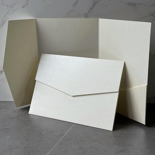 YOYOBO 20 oder 25 Stück Blanko Pocketfold Karte Einladung DIY Hochzeitspapier Umschlag DIY Einladung individuelle Einladung Salbeigrün