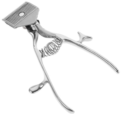 Tondeuse Manuelle pour Chats Argenté en Acier Inoxydable, Coupe Silencieuse