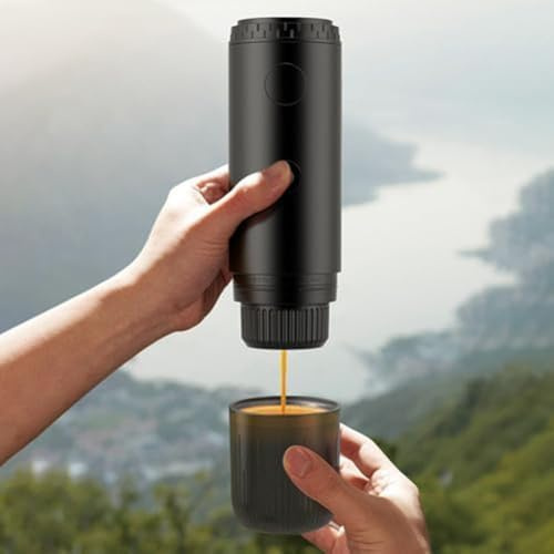 USB Portable Coffee Maker Featuring Spill-Proof Travel Mug, For Quick Brewing While Travelling, At The Office Or Outdoor Camping, Black