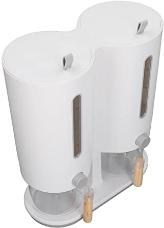 Aumotop Distributeur de Riz, Seau de Riz Cuisine 5 Kg, Baril Japonais, Seau Stockage Céréales à Double Baril, Boîte Stockage Céréales Dosage Cuisine, Récipient Nourriture pour Animaux Domestiques