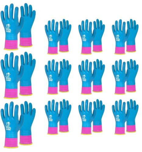 Lerpwige 12 Paar kinderfreundliche Latex-Handschuhe für und Schutz, elastische Bündchen, atmungsaktive Rückseite, Haustierbiss-Prävention, Allzweck-Kinderhandschuhe