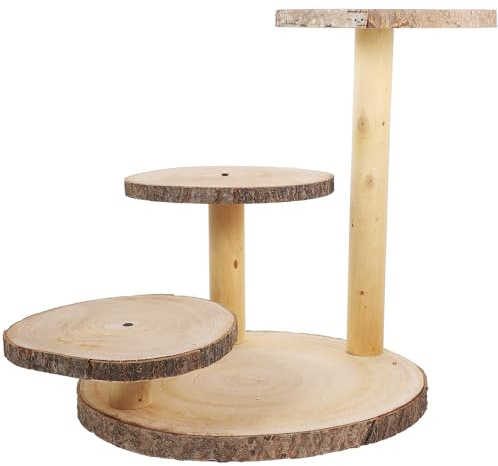 GARVALON Supporto per Cupcake in Legno a 3 Livelli Alzata da Tavolo Porta Dolci Rustico per Matrimoni e Feste Vassoio Espositivo Multifunzione per Dessert e Decorazioni