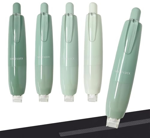 Orablooiva Doppelseitige Klebestifte, 4er Pack Nachfüllbarer Korrekturroller, Einziehbarer Weiß Korrektur Klebeband Stift, Kleberroller Für Schule Und Zuhause(Grün)