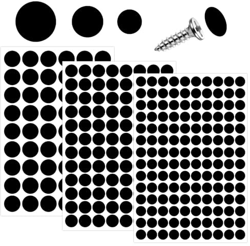 290 Stück Schwarz Schraubenabdeckung 12mm/15mm/21mm Schraubenloch Aufkleber Selbstklebend Rund PVC Abdeckkappen für Wandschränke Schreibtische Möbel
