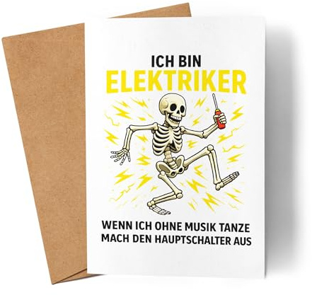 Lilavie-Design Ich bin Elektriker Karte Grußkarte lustiger Elektriker Spruch Geschenk für Handwerker Kollegen