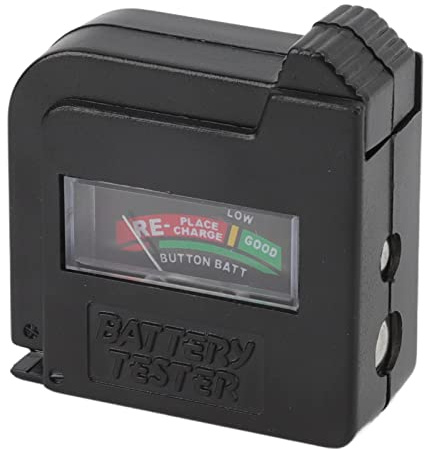 Phefop Comprobador de Batería, Probador de Capacidad de Batería de Alta Precisión para Pilas de Botón AA AAA C D 9V 1,5 V con Pantalla Digital Material ABS Ligero Portátil