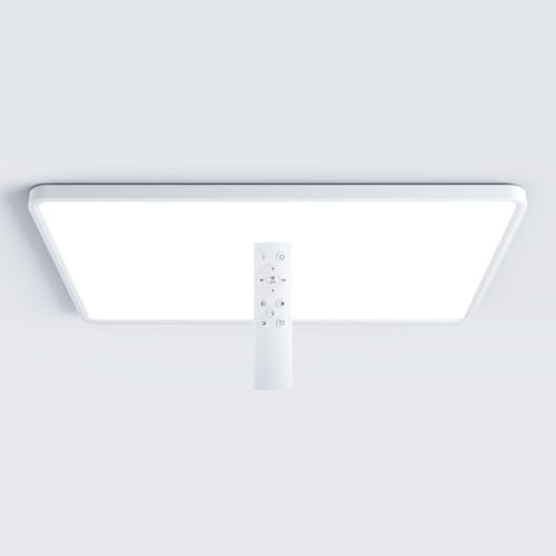 LED Panel Deckenleuchte weiß rechteckig flach 90x60cm CCT 3000-6500K variable Lichtfarbe, dimmbar, mit Fernbedienung, integriertes Netzteil, flimmerfrei IP20 L895xB585XH28mm