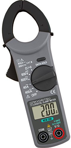 Kyoritsu KEW 200 Digitale Stromzange, kompakt, zur Messung von AC/DC-Spannungen, Widerstand, Durchgang, Grau