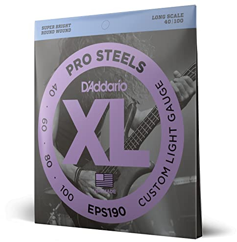 D'Addario XL ProSteels Basssaiten EPS190, 40-100, 4-String | XL ProSteels Basssaiten bieten brillanten Punch, starken Output, straffe Bässe, stabile Stimmung und langlebige Stahlleistun.
