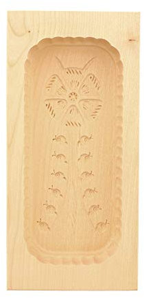 Hofmeister Holzwaren Beurrier au Beurre Angulaire 25x12x4,5 cm pour 500 g avec Motif (Bouquet de Fleurs)