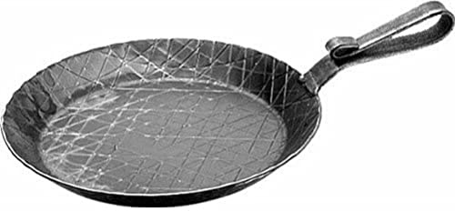 WAS Germany Bratpfanne unbeschichtet aus Eisen Ø 28 cm, 3 cm hoch - induktionsgeeignete Servierpfanne aus Eisen mit gebogenem Hakenstiel - WAS 2257 280