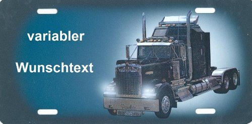 Nummernschild US-Truck Peterbilt selbst Gestalten und Personalisieren Geschenkidee Metallschild Aluminium-Schild individuelles Trucker-Accessoire LKW-Zubehör Aluschild Kennzeichen-Schilder