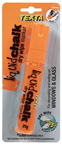 TEXTA 0388080 Flüssigkreide-Marker, trocken abwischbar, Orange